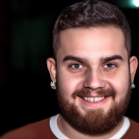 happy person portrait very realistic photographic quality 