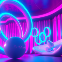 New music video for singer Aurora new single Electric by interior designer karim rashid, octane render, arquitecture, minimalism, trending on artstation, artstationHD, artstationHQ, 4k, 8k